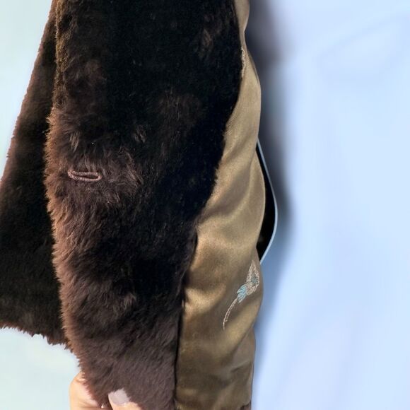 Hammel's Beaver Fur Coat Womens M Brown VTG Crop Luxury Glam Old Money Mob Wife - Picture 7 of 10